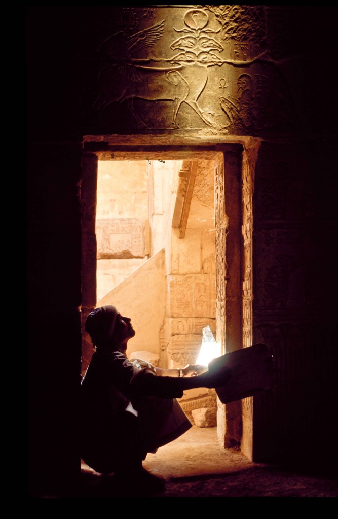 Lighting inside Egyptian tomb